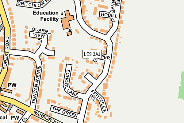 LE9 3AJ map - OS OpenMap – Local (Ordnance Survey) LE9 3AJ map - OS OpenMap – Local (Ordnance Survey)