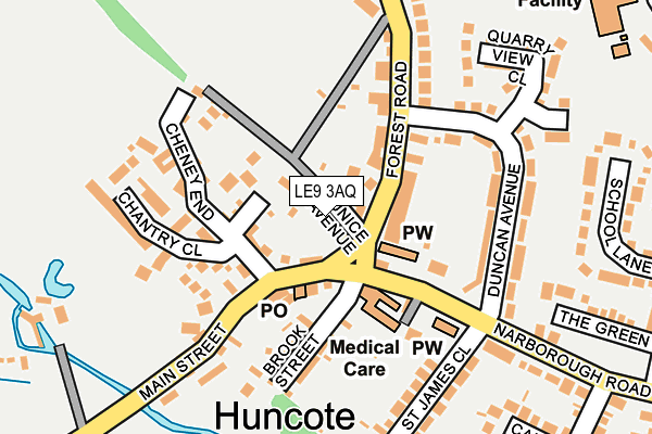 LE9 3AQ map - OS OpenMap – Local (Ordnance Survey)