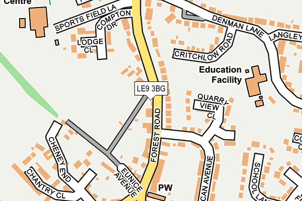 LE9 3BG map - OS OpenMap – Local (Ordnance Survey) LE9 3BG map - OS OpenMap – Local (Ordnance Survey)