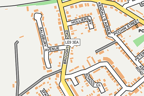 LE9 3EA map - OS OpenMap – Local (Ordnance Survey)
