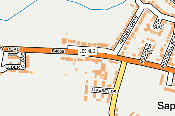 LE9 4LG map - OS OpenMap – Local (Ordnance Survey)
