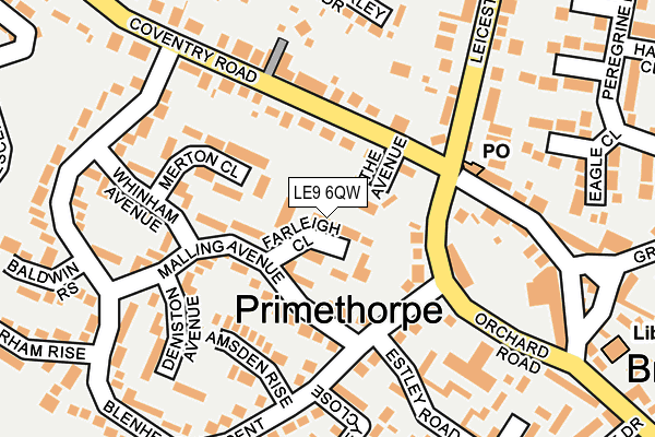 LE9 6QW map - OS OpenMap – Local (Ordnance Survey)
