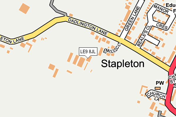 LE9 8JL map - OS OpenMap – Local (Ordnance Survey)