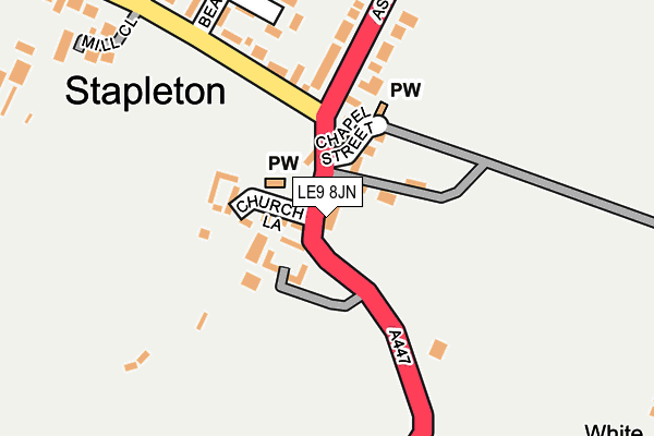 LE9 8JN map - OS OpenMap – Local (Ordnance Survey) LE9 8JN map - OS OpenMap – Local (Ordnance Survey)