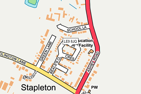 LE9 8JQ map - OS OpenMap – Local (Ordnance Survey) LE9 8JQ map - OS OpenMap – Local (Ordnance Survey)