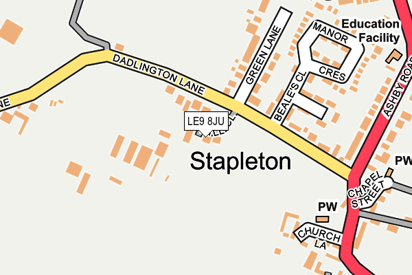 LE9 8JU map - OS OpenMap – Local (Ordnance Survey) LE9 8JU map - OS OpenMap – Local (Ordnance Survey)