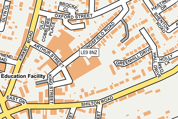 LE9 8NZ map - OS OpenMap – Local (Ordnance Survey)