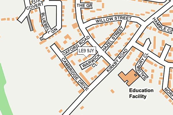 LE9 9JY map - OS OpenMap – Local (Ordnance Survey)