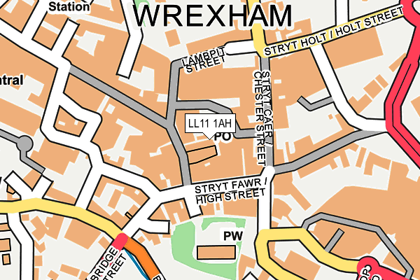LL11 1AH map - OS OpenMap – Local (Ordnance Survey)