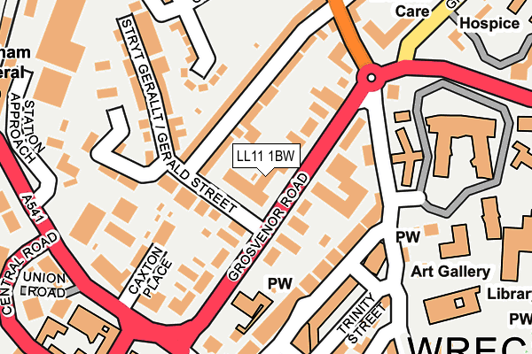 LL11 1BW map - OS OpenMap – Local (Ordnance Survey) LL11 1BW map - OS OpenMap – Local (Ordnance Survey)