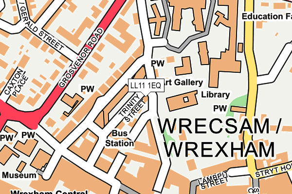 LL11 1EQ map - OS OpenMap – Local (Ordnance Survey) LL11 1EQ map - OS OpenMap – Local (Ordnance Survey)