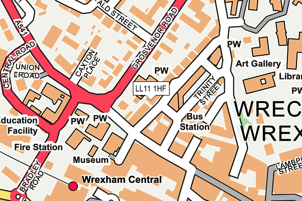 LL11 1HF map - OS OpenMap – Local (Ordnance Survey) LL11 1HF map - OS OpenMap – Local (Ordnance Survey)