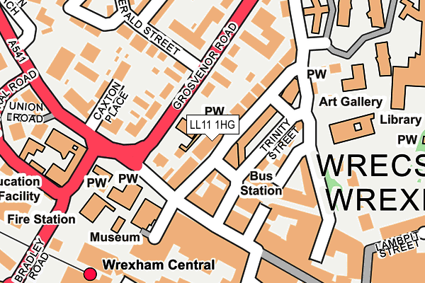 LL11 1HG map - OS OpenMap – Local (Ordnance Survey) LL11 1HG map - OS OpenMap – Local (Ordnance Survey)