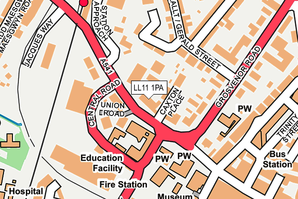 LL11 1PA map - OS OpenMap – Local (Ordnance Survey)