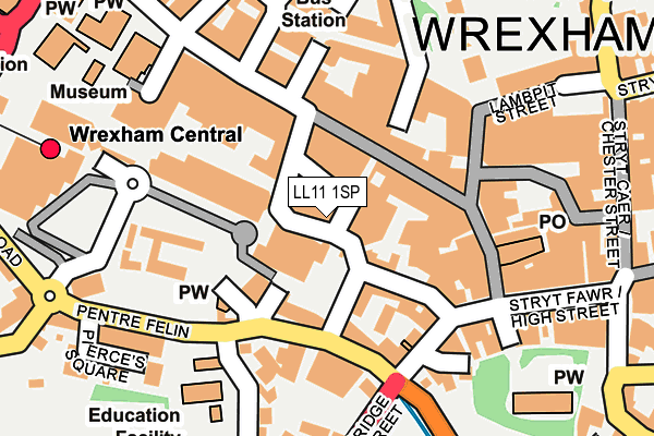 LL11 1SP map - OS OpenMap – Local (Ordnance Survey)