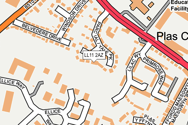 LL11 2AZ map - OS OpenMap – Local (Ordnance Survey) LL11 2AZ map - OS OpenMap – Local (Ordnance Survey)