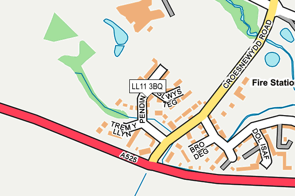 LL11 3BQ map - OS OpenMap – Local (Ordnance Survey) LL11 3BQ map - OS OpenMap – Local (Ordnance Survey)