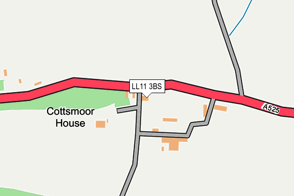 LL11 3BS map - OS OpenMap – Local (Ordnance Survey) LL11 3BS map - OS OpenMap – Local (Ordnance Survey)