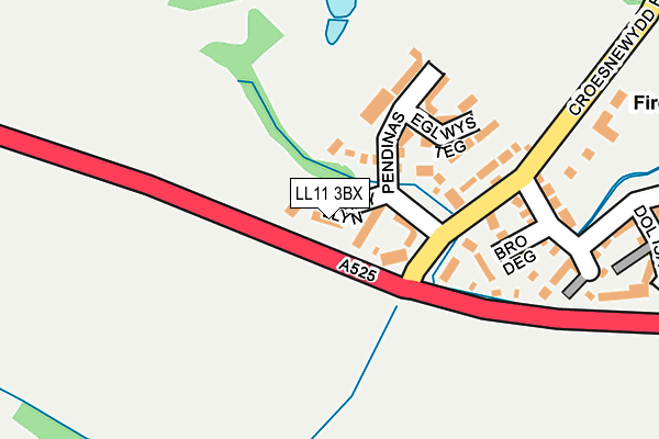 LL11 3BX map - OS OpenMap – Local (Ordnance Survey) LL11 3BX map - OS OpenMap – Local (Ordnance Survey)