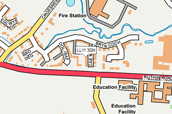 LL11 3DH map - OS OpenMap – Local (Ordnance Survey) LL11 3DH map - OS OpenMap – Local (Ordnance Survey)