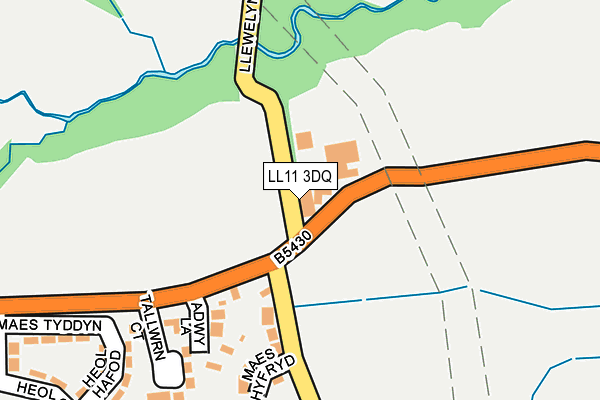 LL11 3DQ map - OS OpenMap – Local (Ordnance Survey) LL11 3DQ map - OS OpenMap – Local (Ordnance Survey)