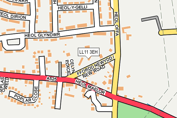 LL11 3EH map - OS OpenMap – Local (Ordnance Survey) LL11 3EH map - OS OpenMap – Local (Ordnance Survey)