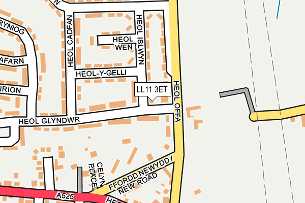 LL11 3ET map - OS OpenMap – Local (Ordnance Survey) LL11 3ET map - OS OpenMap – Local (Ordnance Survey)