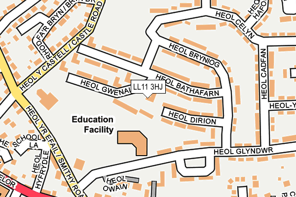 LL11 3HJ map - OS OpenMap – Local (Ordnance Survey) LL11 3HJ map - OS OpenMap – Local (Ordnance Survey)