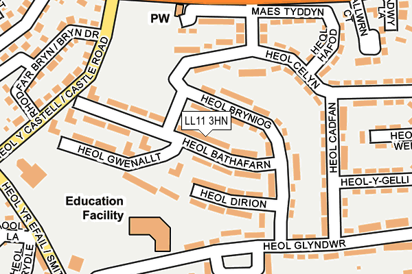 LL11 3HN map - OS OpenMap – Local (Ordnance Survey)