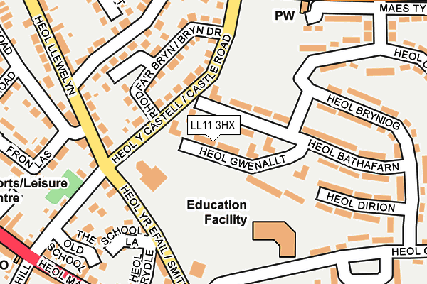LL11 3HX map - OS OpenMap – Local (Ordnance Survey) LL11 3HX map - OS OpenMap – Local (Ordnance Survey)
