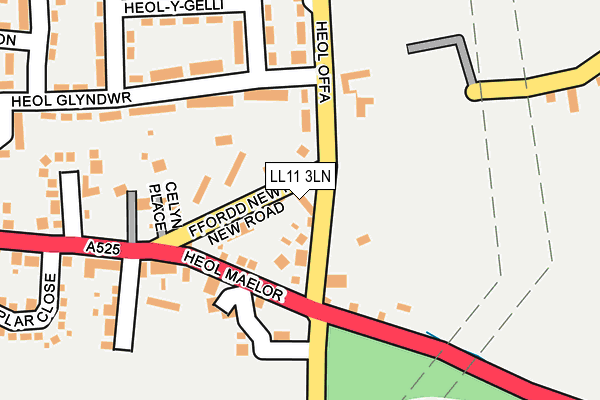 LL11 3LN map - OS OpenMap – Local (Ordnance Survey) LL11 3LN map - OS OpenMap – Local (Ordnance Survey)