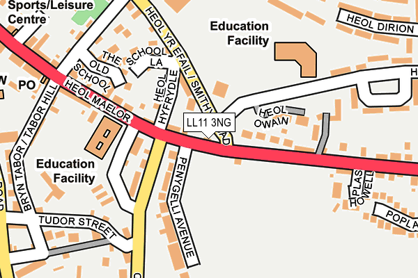 LL11 3NG map - OS OpenMap – Local (Ordnance Survey) LL11 3NG map - OS OpenMap – Local (Ordnance Survey)