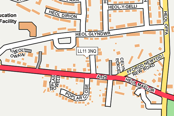 LL11 3NQ map - OS OpenMap – Local (Ordnance Survey) LL11 3NQ map - OS OpenMap – Local (Ordnance Survey)