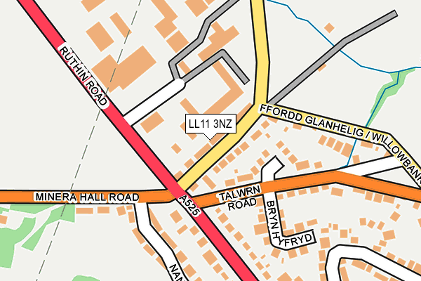 LL11 3NZ map - OS OpenMap – Local (Ordnance Survey) LL11 3NZ map - OS OpenMap – Local (Ordnance Survey)