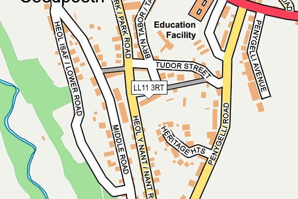 LL11 3RT map - OS OpenMap – Local (Ordnance Survey) LL11 3RT map - OS OpenMap – Local (Ordnance Survey)