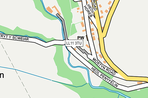 LL11 3TU map - OS OpenMap – Local (Ordnance Survey) LL11 3TU map - OS OpenMap – Local (Ordnance Survey)