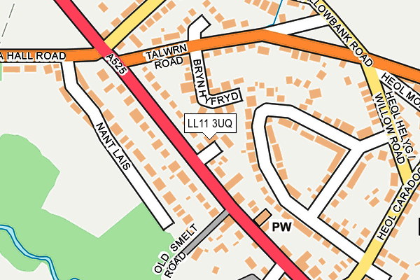 LL11 3UQ map - OS OpenMap – Local (Ordnance Survey) LL11 3UQ map - OS OpenMap – Local (Ordnance Survey)