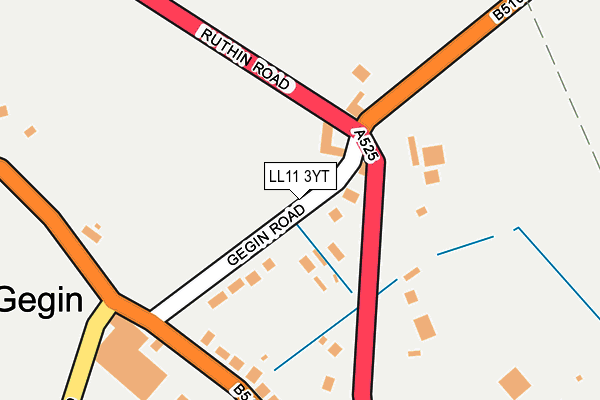 LL11 3YT map - OS OpenMap – Local (Ordnance Survey) LL11 3YT map - OS OpenMap – Local (Ordnance Survey)