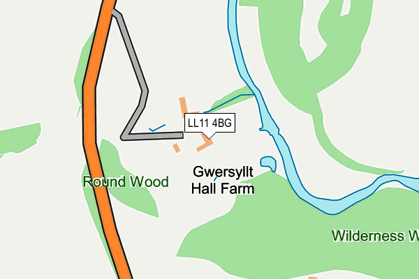 LL11 4BG map - OS OpenMap – Local (Ordnance Survey) LL11 4BG map - OS OpenMap – Local (Ordnance Survey)