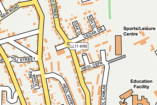 LL11 4HN map - OS OpenMap – Local (Ordnance Survey) LL11 4HN map - OS OpenMap – Local (Ordnance Survey)