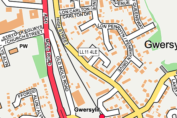 LL11 4LE map - OS OpenMap – Local (Ordnance Survey) LL11 4LE map - OS OpenMap – Local (Ordnance Survey)