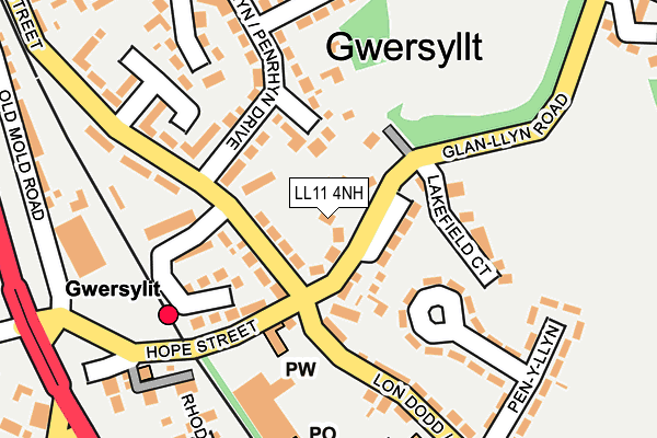 LL11 4NH map - OS OpenMap – Local (Ordnance Survey) LL11 4NH map - OS OpenMap – Local (Ordnance Survey)