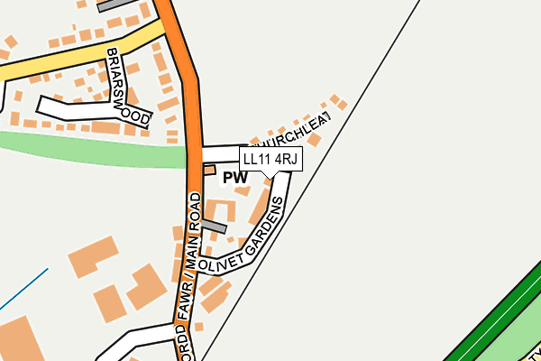 LL11 4RJ map - OS OpenMap – Local (Ordnance Survey) LL11 4RJ map - OS OpenMap – Local (Ordnance Survey)