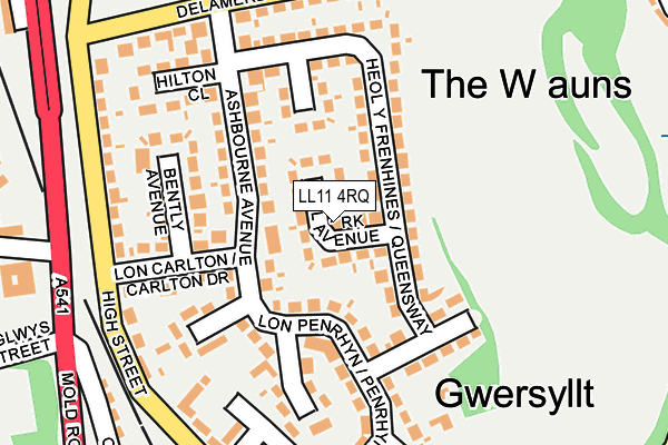 LL11 4RQ map - OS OpenMap – Local (Ordnance Survey) LL11 4RQ map - OS OpenMap – Local (Ordnance Survey)
