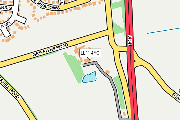 LL11 4YG map - OS OpenMap – Local (Ordnance Survey) LL11 4YG map - OS OpenMap – Local (Ordnance Survey)