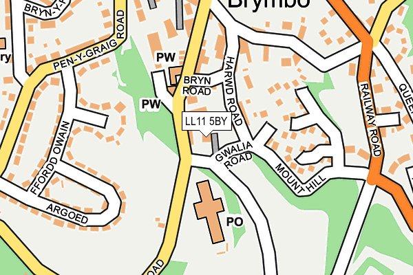 LL11 5BY map - OS OpenMap – Local (Ordnance Survey) LL11 5BY map - OS OpenMap – Local (Ordnance Survey)