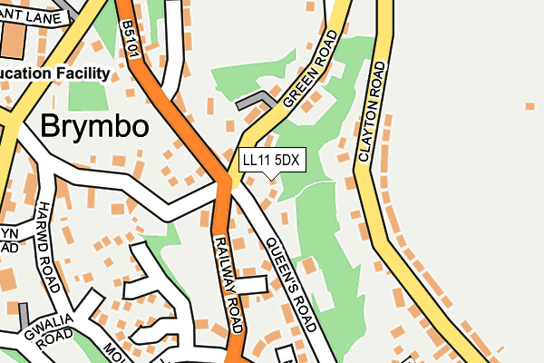 LL11 5DX map - OS OpenMap – Local (Ordnance Survey) LL11 5DX map - OS OpenMap – Local (Ordnance Survey)
