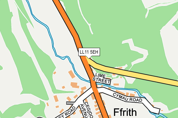 LL11 5EH map - OS OpenMap – Local (Ordnance Survey) LL11 5EH map - OS OpenMap – Local (Ordnance Survey)