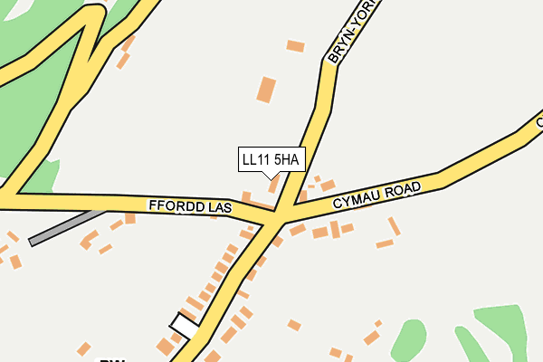 LL11 5HA map - OS OpenMap – Local (Ordnance Survey) LL11 5HA map - OS OpenMap – Local (Ordnance Survey)