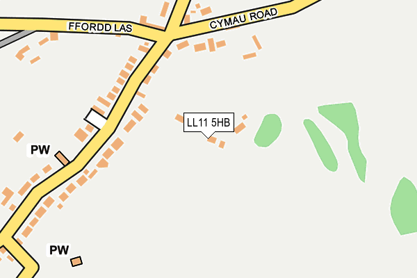 LL11 5HB map - OS OpenMap – Local (Ordnance Survey) LL11 5HB map - OS OpenMap – Local (Ordnance Survey)